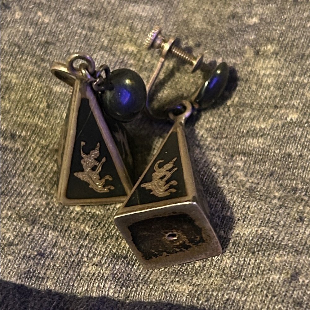 3/$20 Vintage Siam sterling Clip-On Earrings